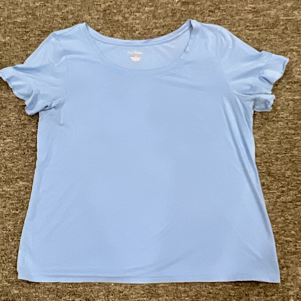 Lilly Pulitzer "Sorella" Ruffle Sleeve Scoop Neck Tee periwinkle.